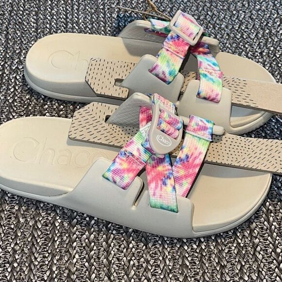 CHACO KIDS‎ CHILLOS KIDS Off White Tie Dye Size 3 New - Picture 3 of 6